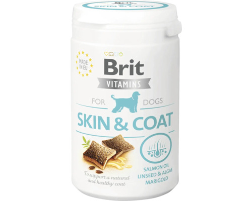 Maškrty pre psov Brit Care Vitamins Skin & Coat 150 g Brit vitamíny pre psov, koža a srsť, doplnok stravy
