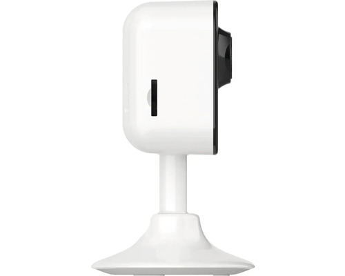 Biela bezpečnostná kamera so základňou