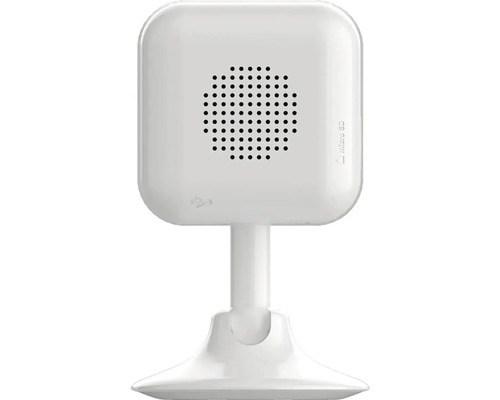 Biela bezpečnostná kamera so stojanom