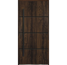 Drevené dvere s madlom a vodorovnými vložkami