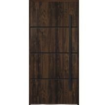 Tmavé drevené dvere s rukoväťou