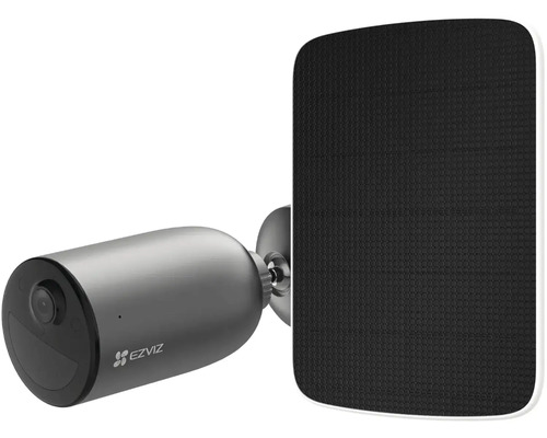 Logo EZVIZ. Bezpečnostná kamera so solárnym panelom.