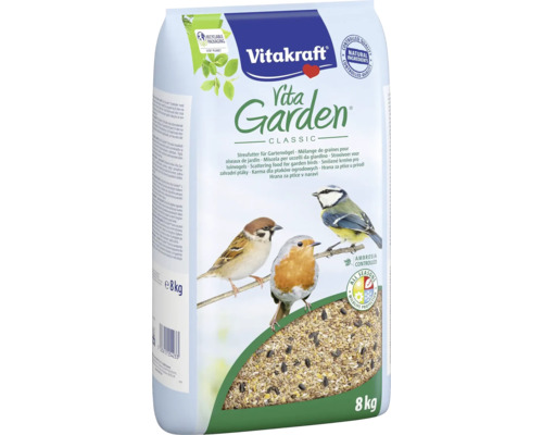 Krmivo pre vonkajší vtáky Vita Garden zimná zmes 8 kg Vitakraft Vita Garden sypké krmivo Classic pre záhradné vtáctvo, 8 kg