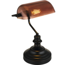 Stolová lampa Globo 2491C ANTIQUE E27 60 W čierna/matná/sklo meď
