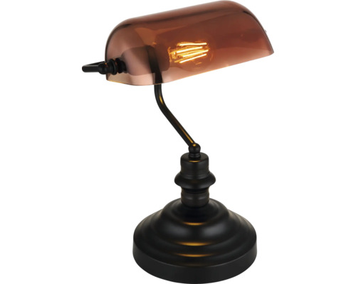 Stolová lampa Globo 2491C ANTIQUE E27 60 W čierna/matná/sklo meď