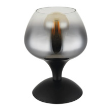 Dekoratívna stolná lampa so skleneným tienidlom a základňou