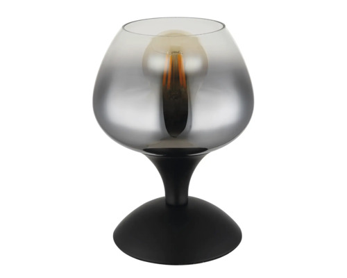 Dekoratívna stolná lampa so skleneným tienidlom a základňou