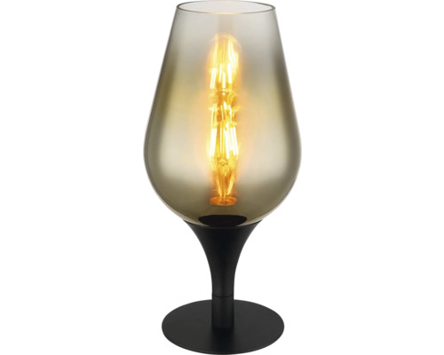 Dekoratívna stolová lampa so svetelným zdrojom pod sklenenou kupolou