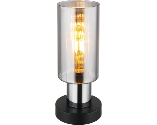 Stolná lampa so skleneným valcom a svetelným zdrojom