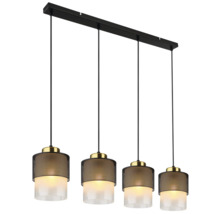 Luster Globo 15709-4H OLGA 4x E27 60 W čierny/mosadz