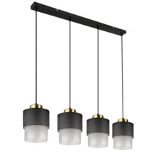 Luster Globo 15709-4H OLGA 4x E27 60 W čierny/mosadz