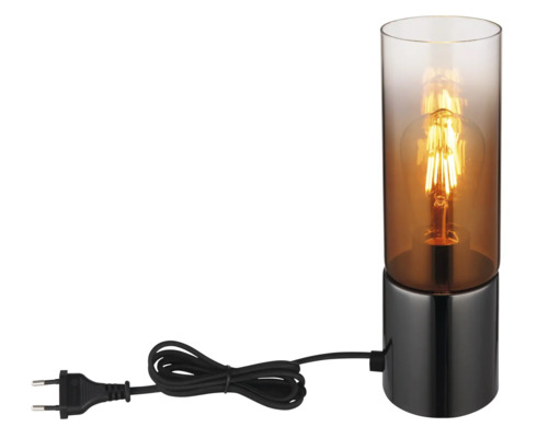 Stolná lampa so skleneným telom a svetelným zdrojom