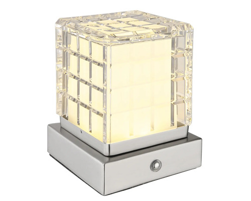 Stolná lampa s kockou z krištáľového skla