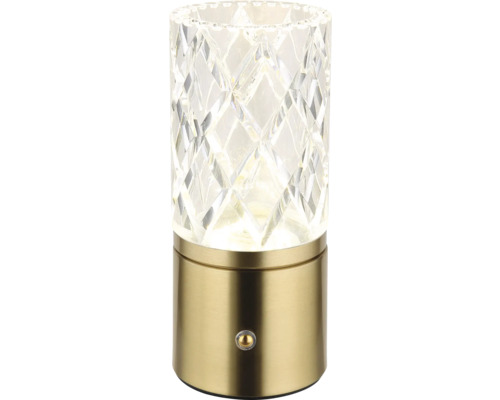 Stolná lampa s krištáľovou štruktúrou a kovovou základňou