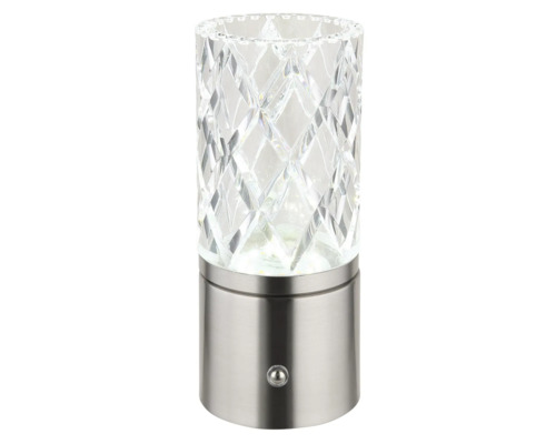 Dekoratívna LED stolná lampa s krištáľovým sklom a kovovou základňou pre atmosférické osvetlenie