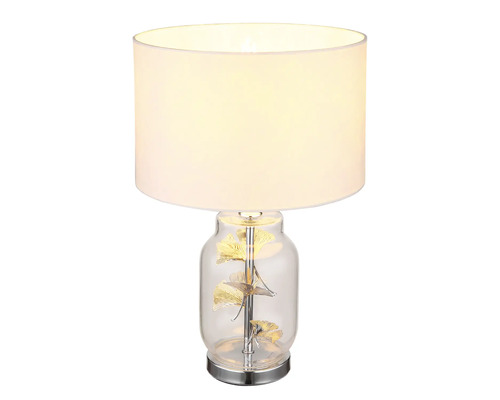 Stolná lampa s tienidlom a ozdobnými listami ginkgo