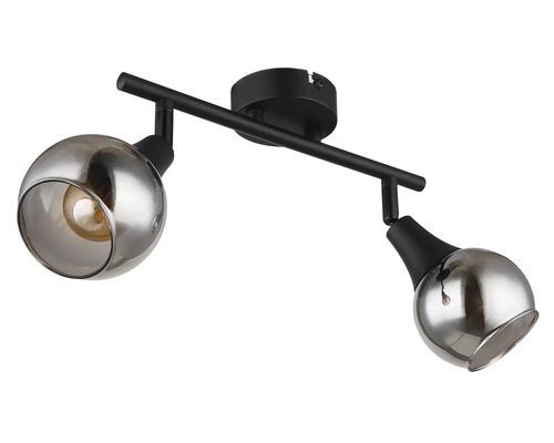 Stropné svietidlo s dvoma bodovými svetlami a pohyblivými tienidlami