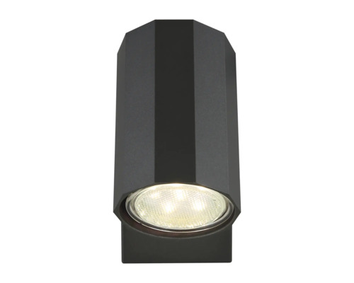 Čierne LED nástenné svietidlo z kovu