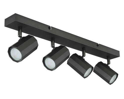 Stropné svietidlo so štyrmi reflektormi z kovu