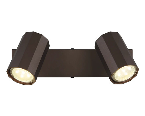 Dvojplameňové LED nástenné svietidlo s nastaviteľnými spotmi