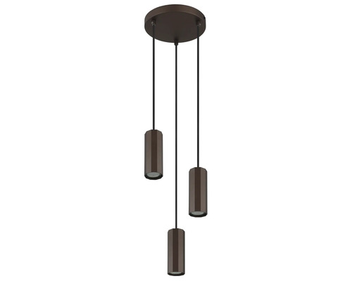 Závesné svietidlo s tromi svetlami z kovu