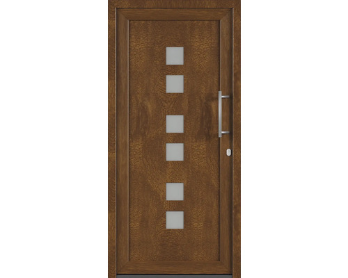 Vchodové dvere so šiestimi štvorcovými sklenenými vložkami