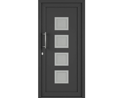 Vchodové dvere so štyrmi štvorcovými sklenenými panelmi