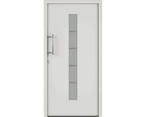 Biele interiérové dvere so sklenenou výplňou a kľučkou