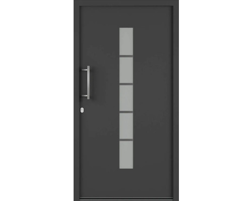 Moderné vchodové dvere so sklenenou vložkou a kľučkou