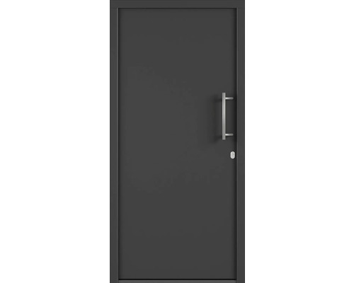 Sivé vchodové dvere s kľučkou a zámkom