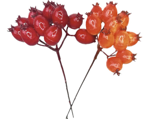 Šípok prízdoba zväzok x12 1 ks, rôzne farby Dve vetvy s umelými šípkami