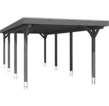 Drevený carport so stĺpikmi a strechou