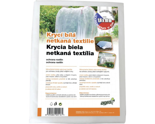 Netkaná textília krycia Agro 1,6 x 10 m 19 g biela