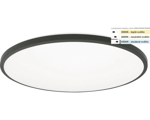 LED stropné svietidlo Top Light Onyx KL CCT IP44 24 W 2400 lm 3000-4000-6500 K čierne