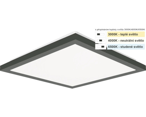 LED stropné svietidlo Top Light Onyx HS CCT IP44 10 W 1000 lm 3000-4000-6500 K čierne