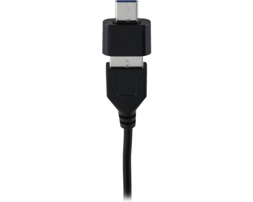 Čierny USB kábel s konektormi USB typu A a USB typu C