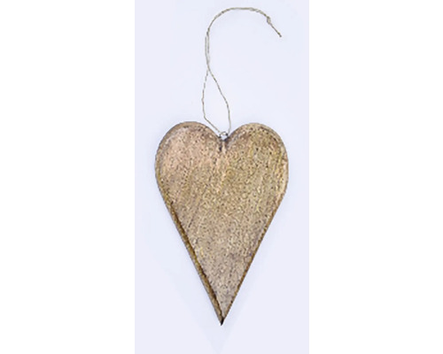 Srdce závesné mangové drevo 20 x 15 x 2 cm Dekoratívne srdce na zavesenie