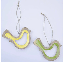 Dva dekoratívne vtáčiky na zavesenie z prírodných vlákien