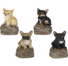 Dekoratívne figúrky s motívmi psov na kameni