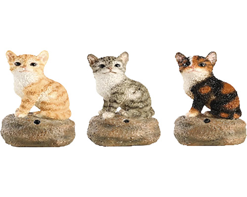 Tri dekoračné figúrky mačiek na podstavcoch