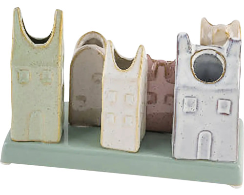 Váza domčeky HOUSE STREET keramika 18,5 x 7 x 11,5 cm