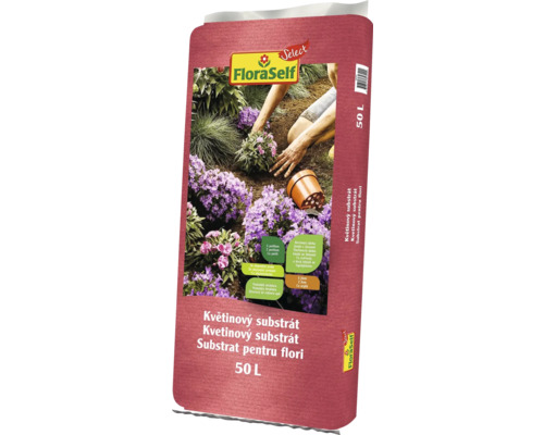 Kvetinový substrát FloraSelf Select 50 l FloraSelf substrát pre kvety, 50 litrov balenie