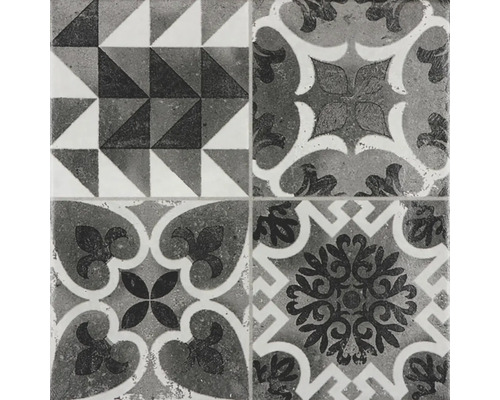 Dekoratívna dlaždica s geometrickými a kvetinovými vzormi