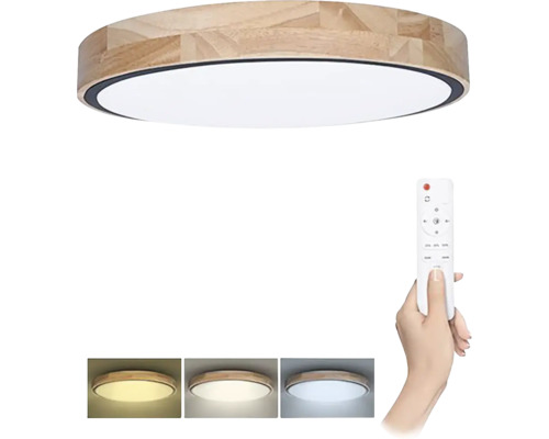 LED stropné svietidlo Solight WO8005 Iron Oak 48 W 3360 lm 3000-6000 K dub s diaľkovým ovládaním