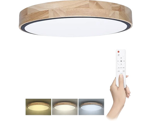 LED stropné svietidlo Solight WO8006 Iron Oak 60 W 4200 lm 3000-6000 K dub s diaľkovým ovládaním