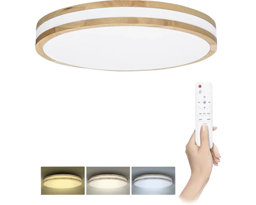 LED stropné svietidlo Solight WO8007 Woody 48 W 3360 lm 3000-6000 K dub s diaľkovým ovládaním