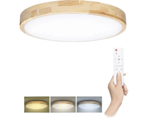 LED stropné svietidlo Solight WO8009 Solid Oak 48 W 3360 lm 3000-6000 K dub s diaľkovým ovládaním