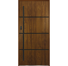 Drevené dvere s horizontálnymi a vertikálnymi ozdobnými prvkami