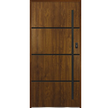 Drevené dvere s vodorovnými a zvislými dizajnovými prvkami