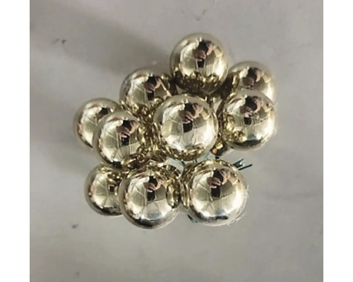 Vianočné ozdoby gule sklenené na krátko 3 cm 12 ks šampaň Niekoľko zlatých vianočných gúľ